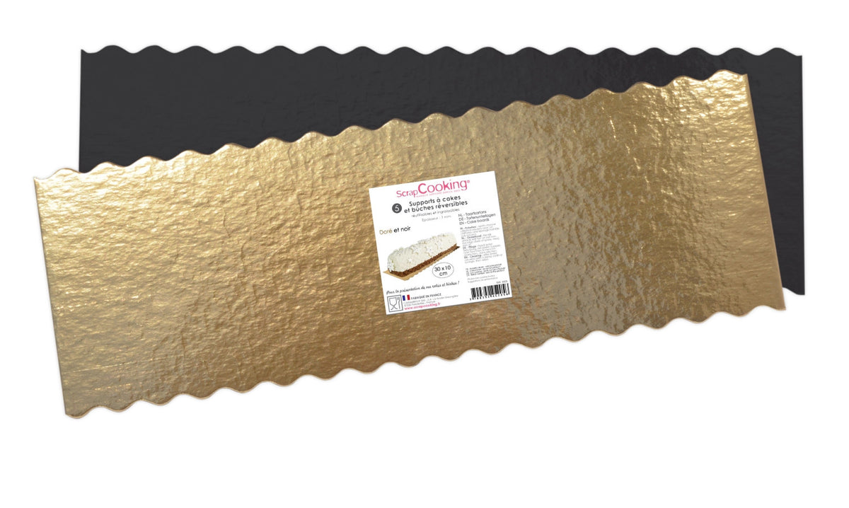 5er Set Untersetzer für Cake gold/schwarz 30x10cm in Gold präsentiert im Onlineshop von KAQTU Design AG. Backutensilien ist von Scrap Cooking