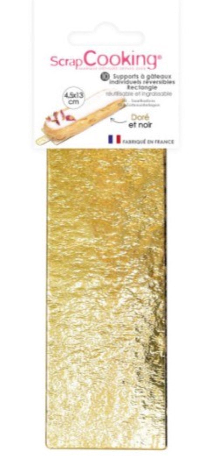 10er Set Tortenhalter gold/schwarz rechteckig 4.5x13cm in Gold präsentiert im Onlineshop von KAQTU Design AG. Platte ist von Scrap Cooking