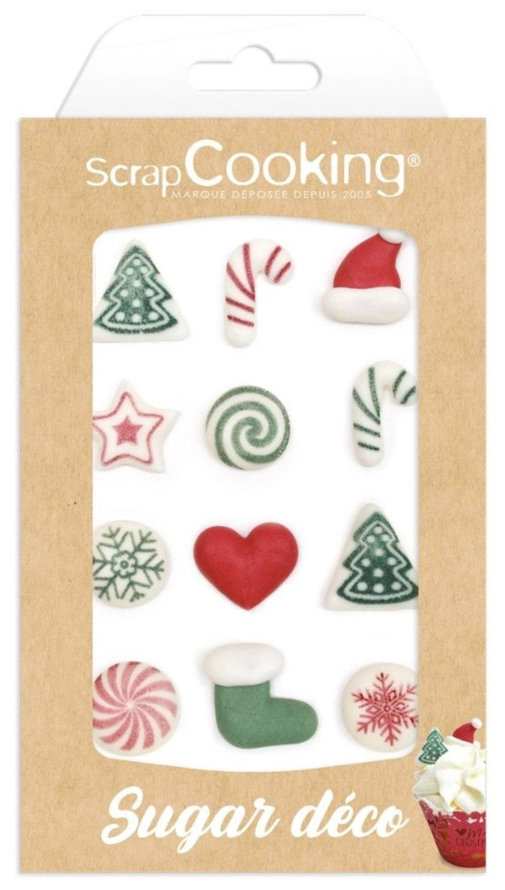 12 Stk.  Zucker Deko Sweet Xmas in Grün präsentiert im Onlineshop von KAQTU Design AG. Zutaten ist von Scrap Cooking