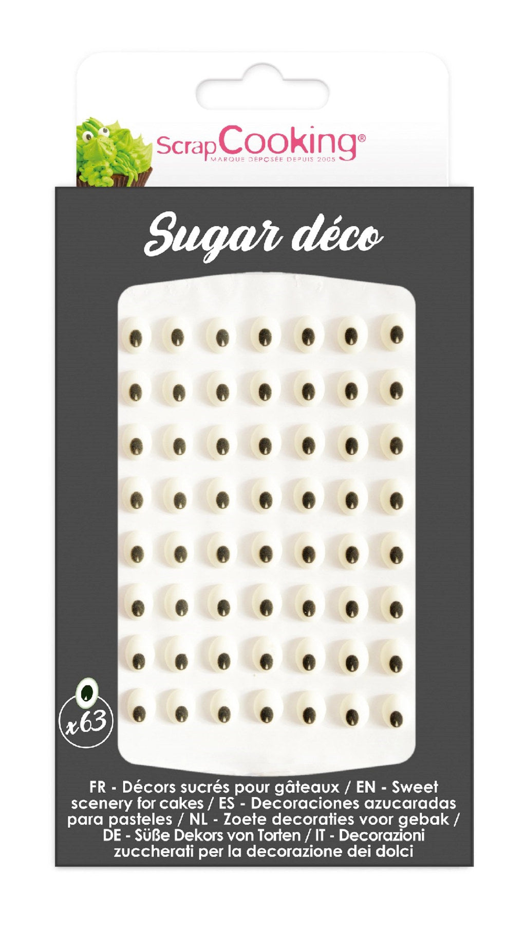 63 Stk. Zucker Deko Augen in Grau präsentiert im Onlineshop von KAQTU Design AG. Zutaten ist von Scrap Cooking