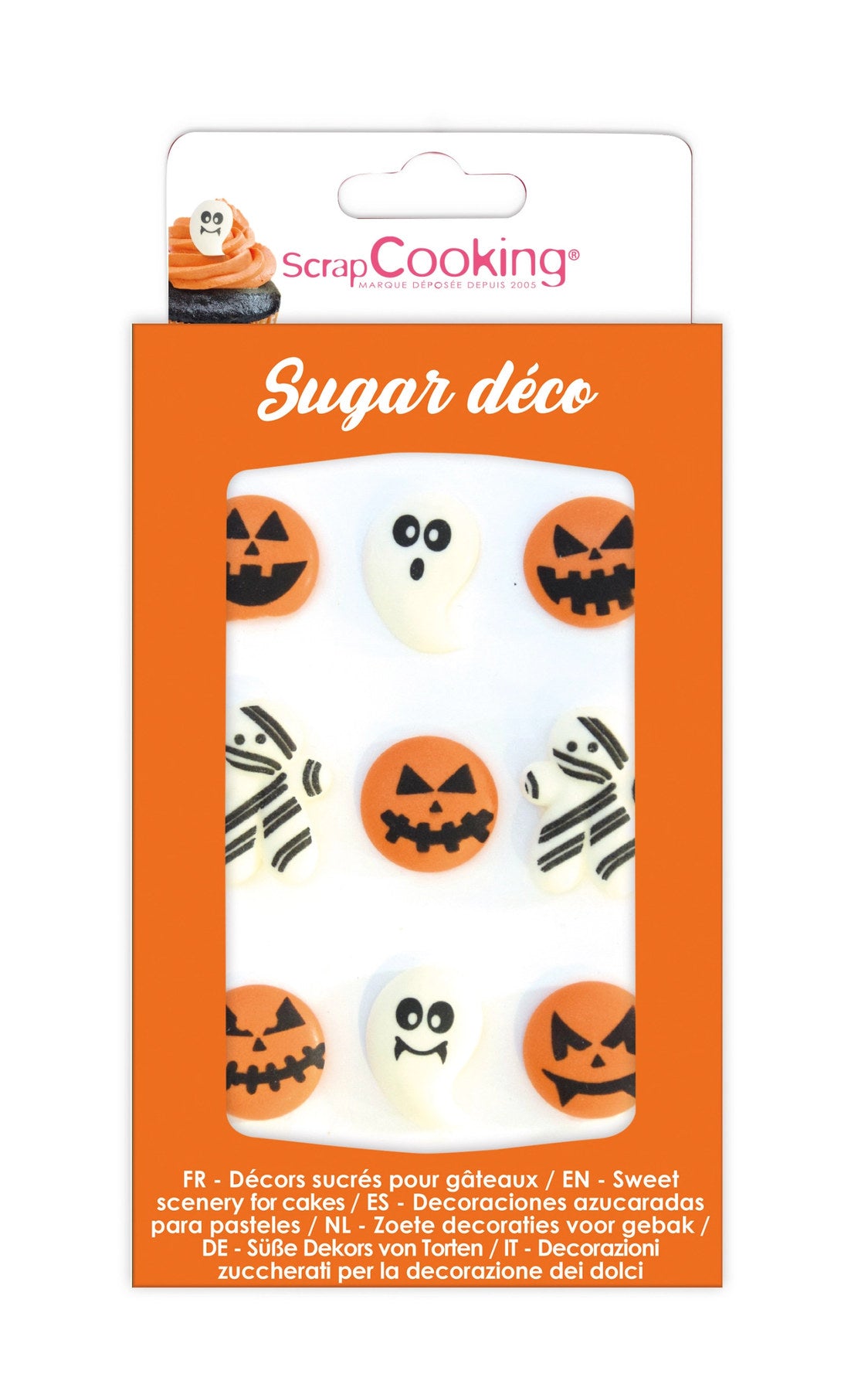 9 Stk. Zucker Deko Halloween in Orange präsentiert im Onlineshop von KAQTU Design AG. Zutaten ist von Scrap Cooking