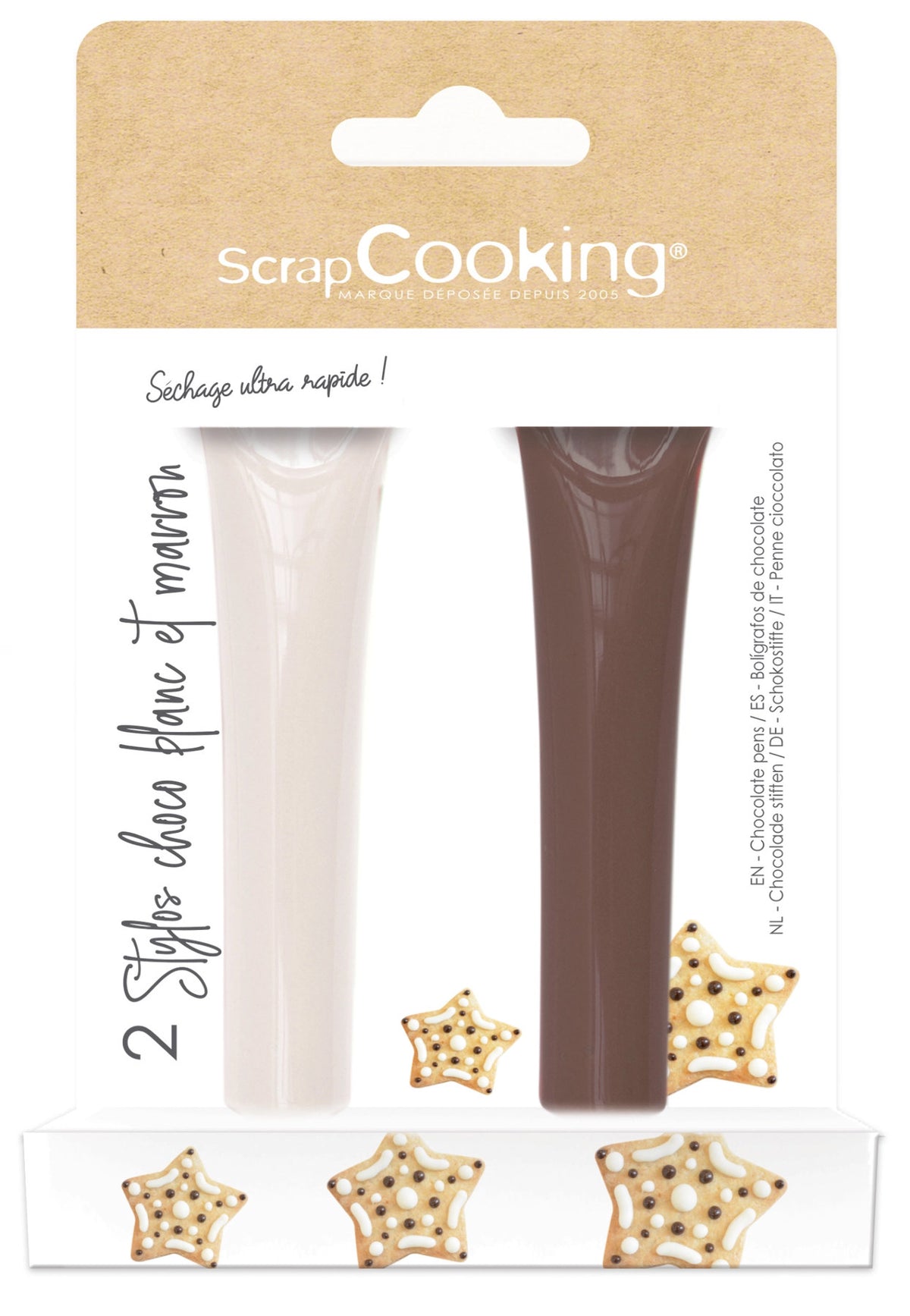 2er Set Schokostifte Weiss- und Milchschokolade 2x25g in Mehrfarbig präsentiert im Onlineshop von KAQTU Design AG. Küchenhelfer ist von Scrap Cooking