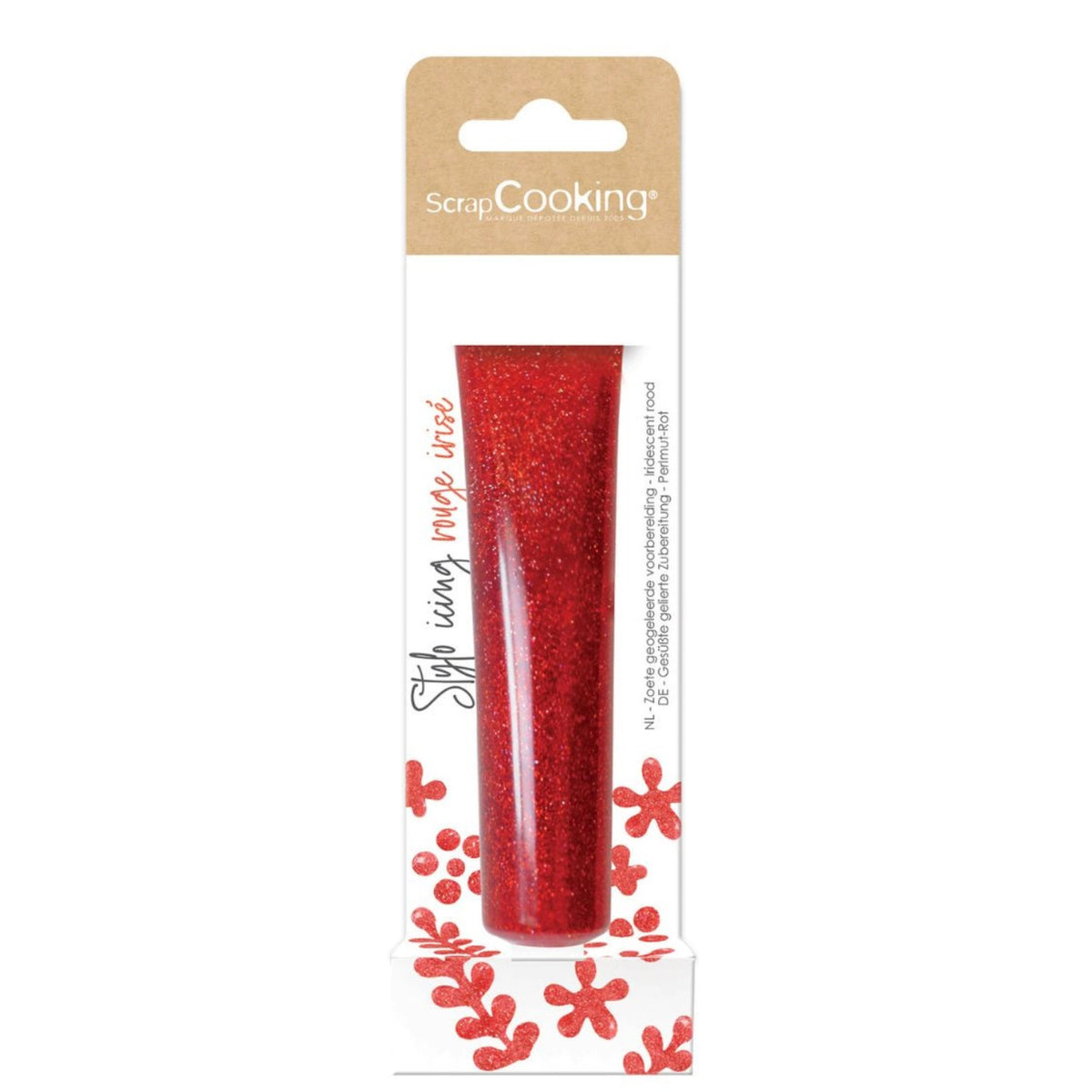 Icing Zuckergussstift Rot glitzernd, 26g in Orange präsentiert im Onlineshop von KAQTU Design AG. Zutaten ist von Scrap Cooking