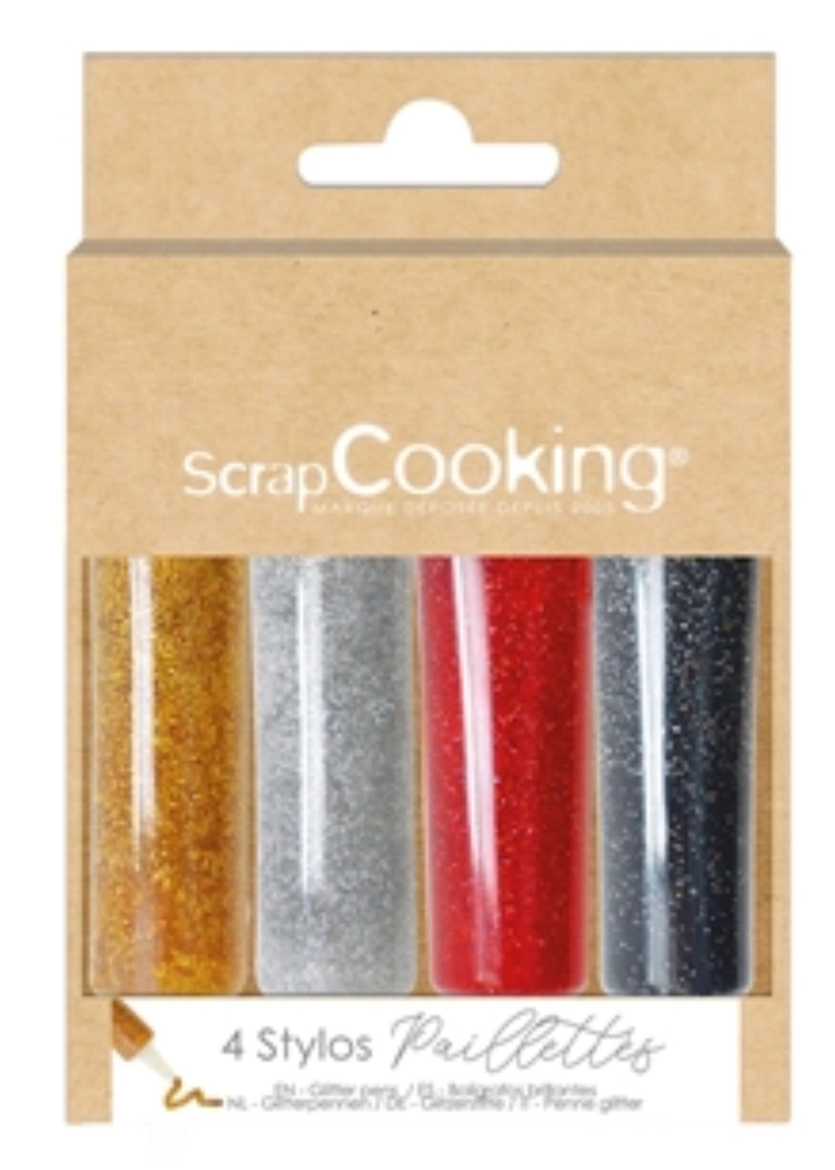 4er Set Zuckergussstift glitzernd,Schwarz,Rot,Grau,Gold 26g in Mehrfarbig präsentiert im Onlineshop von KAQTU Design AG. Zutaten ist von Scrap Cooking