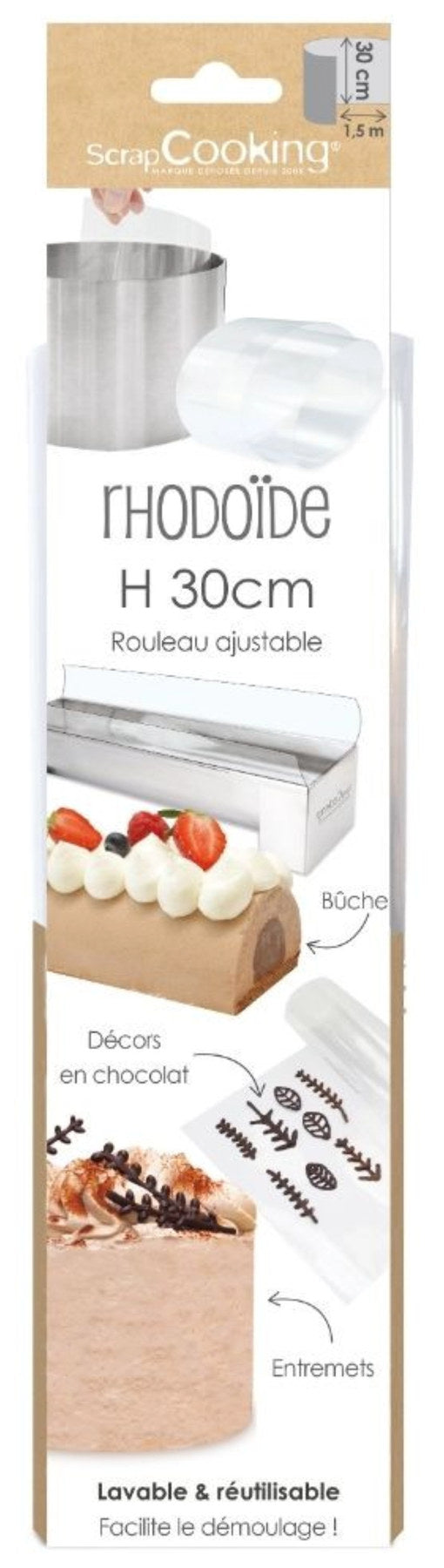 Rhodoid Band extra hoch H30cm x L150cm in Transparent präsentiert im Onlineshop von KAQTU Design AG. Backutensilien ist von Scrap Cooking