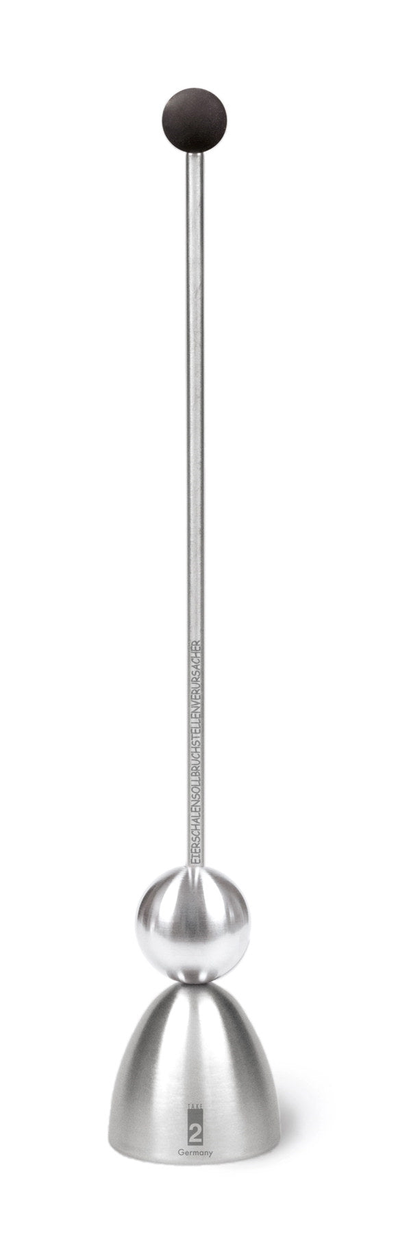 Clack Eieröffner Silikonkugel schwarz in Silber präsentiert im Onlineshop von KAQTU Design AG. Flaschenöffner ist von Trend Design