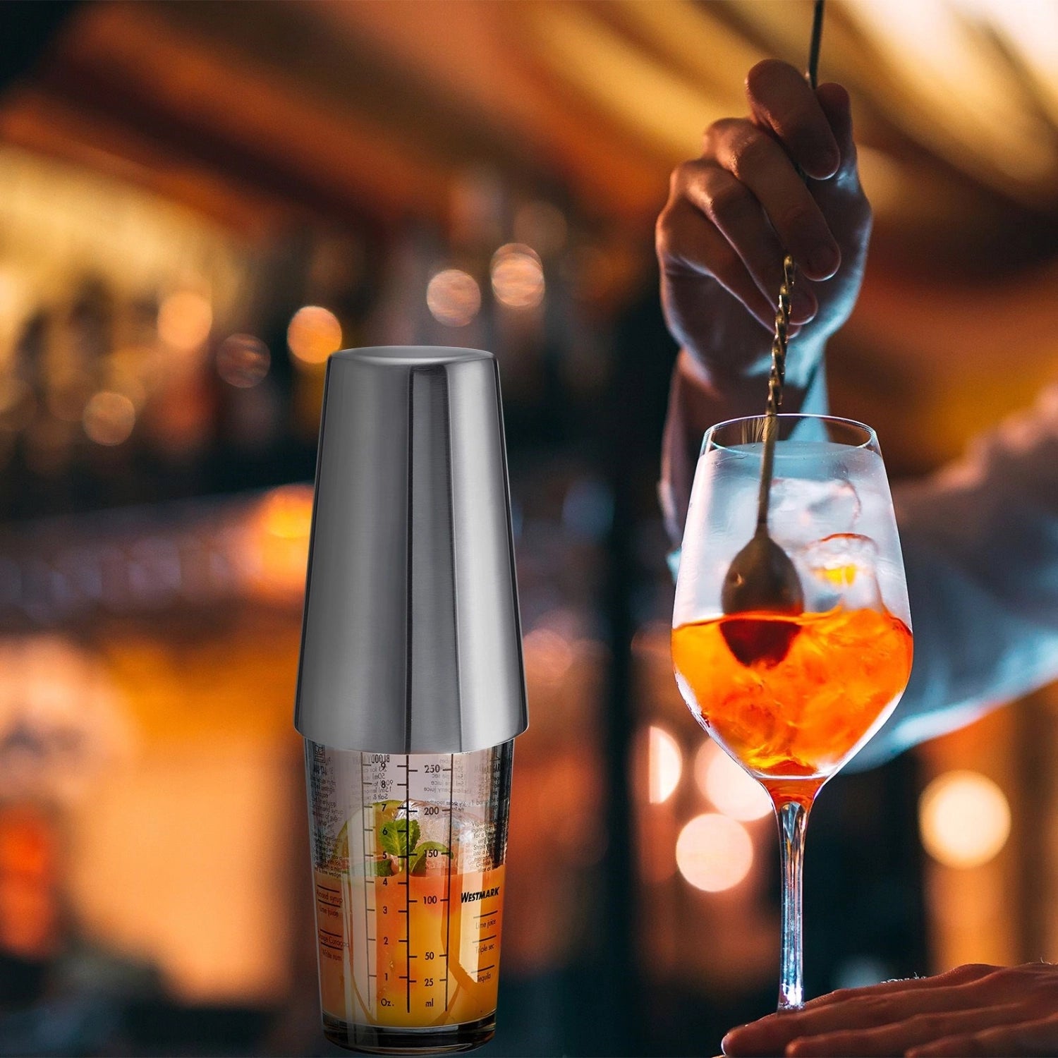 Stylischer Boston Shaker Boogie von Westmark, 350ml, perfekt zum Mixen von Cocktails, mit ansprechendem, zeitgemäßem Look für jede Bar.