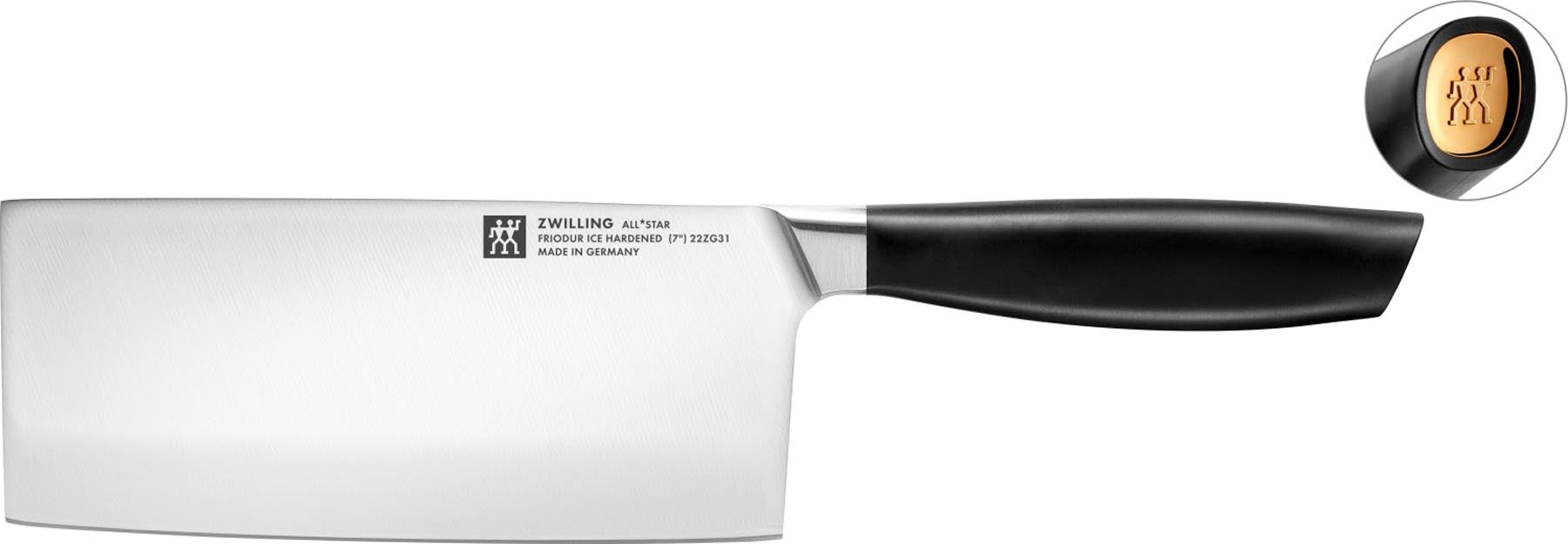 All Star Chin. Kochmesser 180, gold-poliert in Gold präsentiert im Onlineshop von KAQTU Design AG. Küchenmesser ist von Zwilling