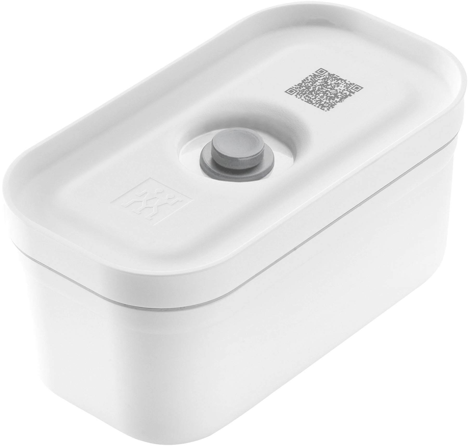 Kompakte Vakuum Lunchbox in Weiß von Zwilling, ideal für unterwegs. Maße: 15x8.7x7.7cm, 0.5L, aus robustem Kunststoff.