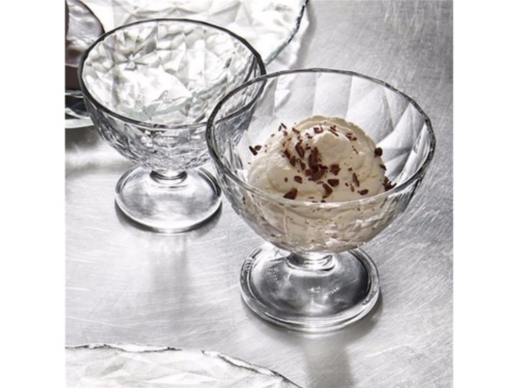 Elegante Coupe Diamond Schale in transparentem Design, ideal für Müsli und Desserts, präsentiert von GHA für stilvolle Tischdekoration.