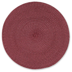 Round placemat, wine red