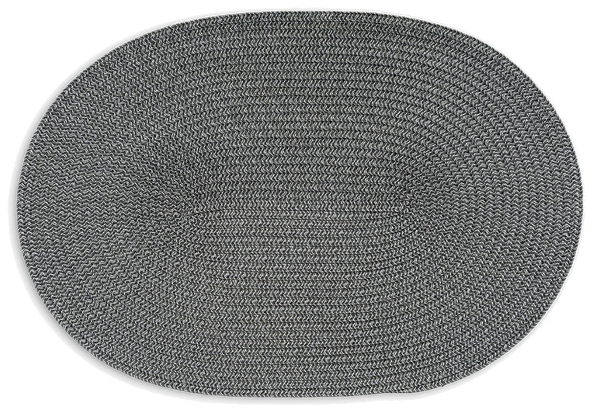 Tischset oval, dunkelgrau in Silber präsentiert im Onlineshop von KAQTU Design AG. Tischset ist von Continenta