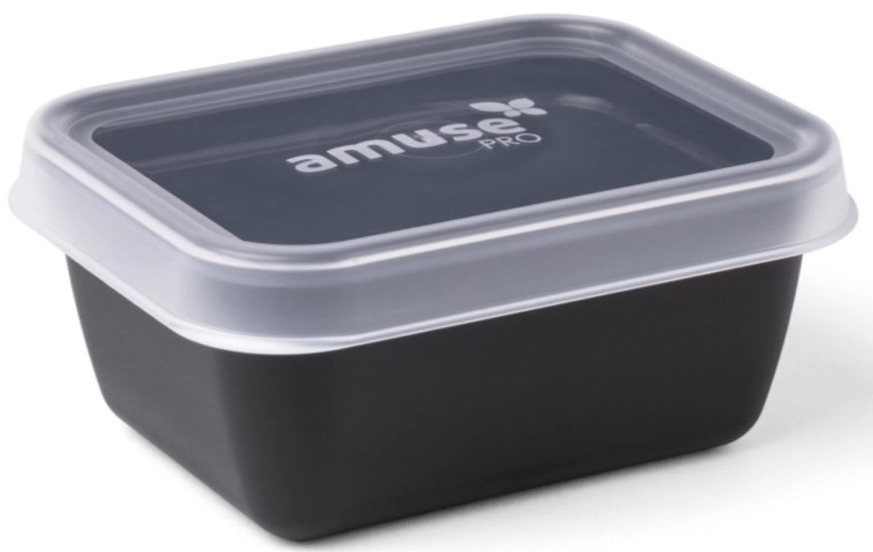 Schwarzer Deckel für die Amuse Mehrwegschale S, ideal für Lunchboxen, bietet perfekten Schutz und Frische für Ihre Snacks.