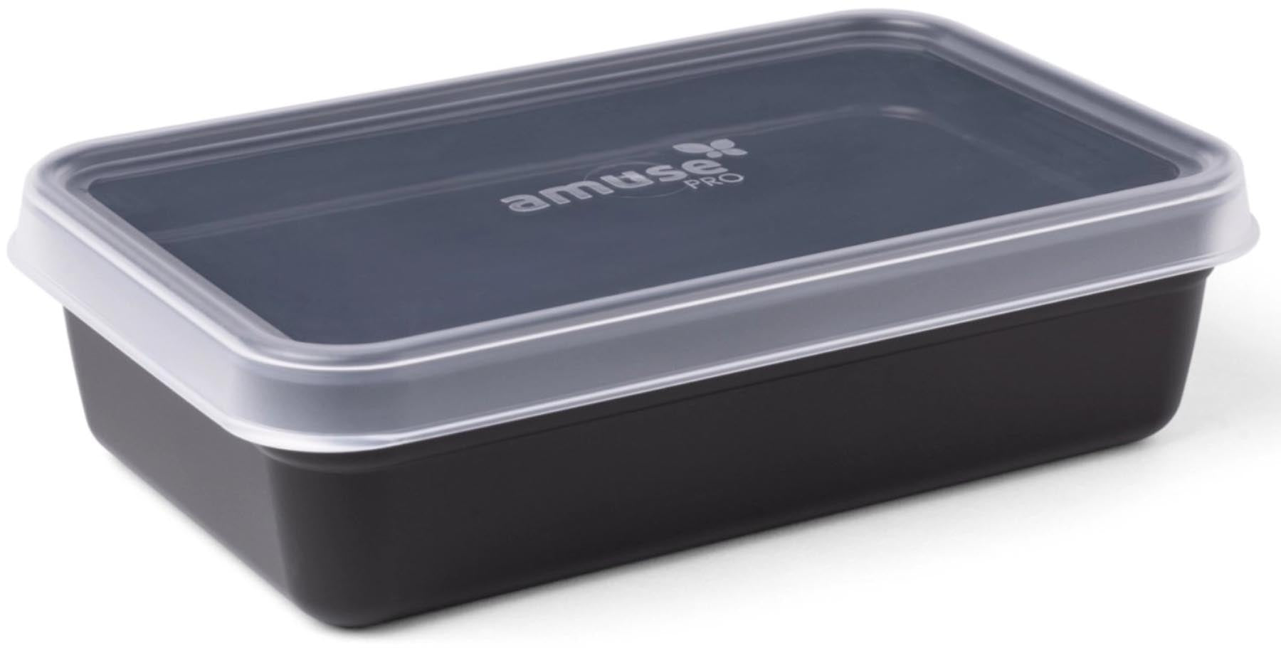 Schwarzer Deckel für die Amuse Mehrwegschale M, ideal für Lunchboxen, bietet praktischen Schutz und frische für Snacks und Mahlzeiten.