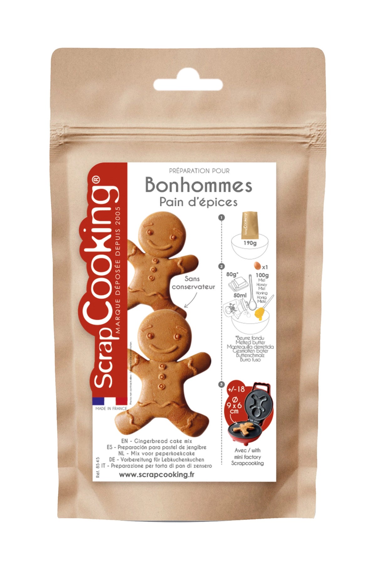 Teigmischung Lebkuchenmann 190g in Braun präsentiert im Onlineshop von KAQTU Design AG. Zutaten ist von Scrap Cooking