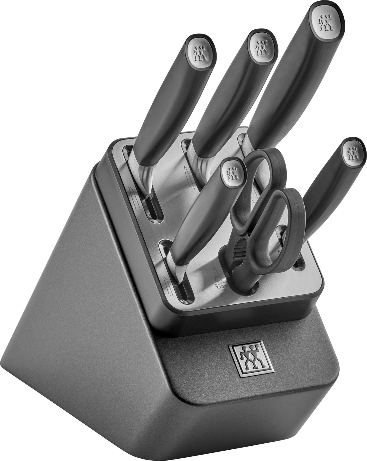 7tlg. All Star Selbstschärfender Messerblock silber in Grau präsentiert im Onlineshop von KAQTU Design AG. Messerblock ist von Zwilling