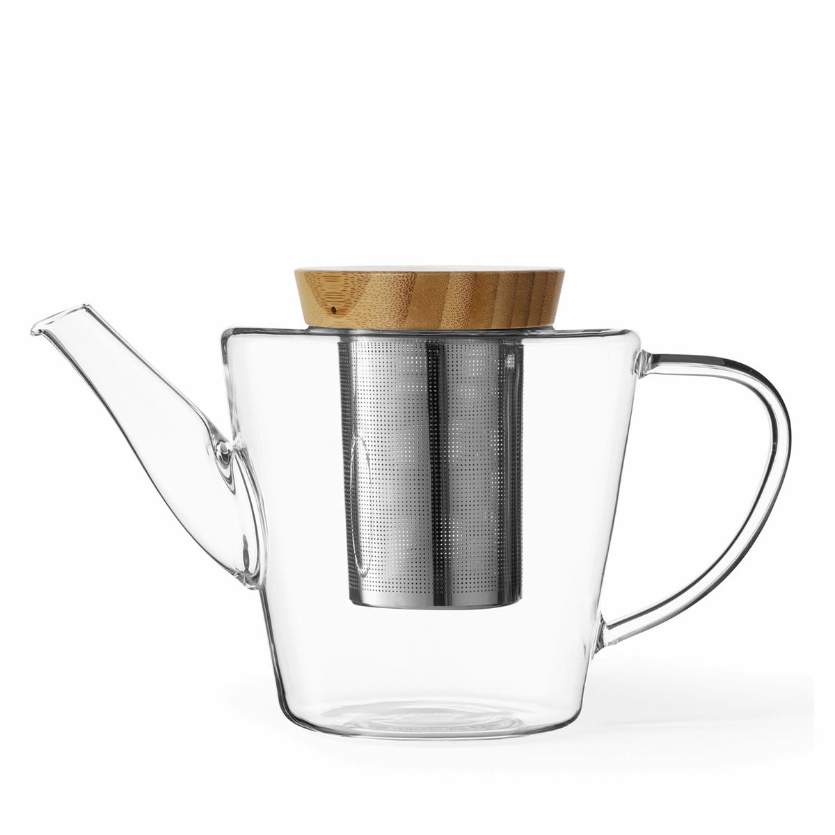 Infusion Teekrug mit Holzdeckel 1l Borosilikat in Weiss präsentiert im Onlineshop von KAQTU Design AG. Krug ist von Viva