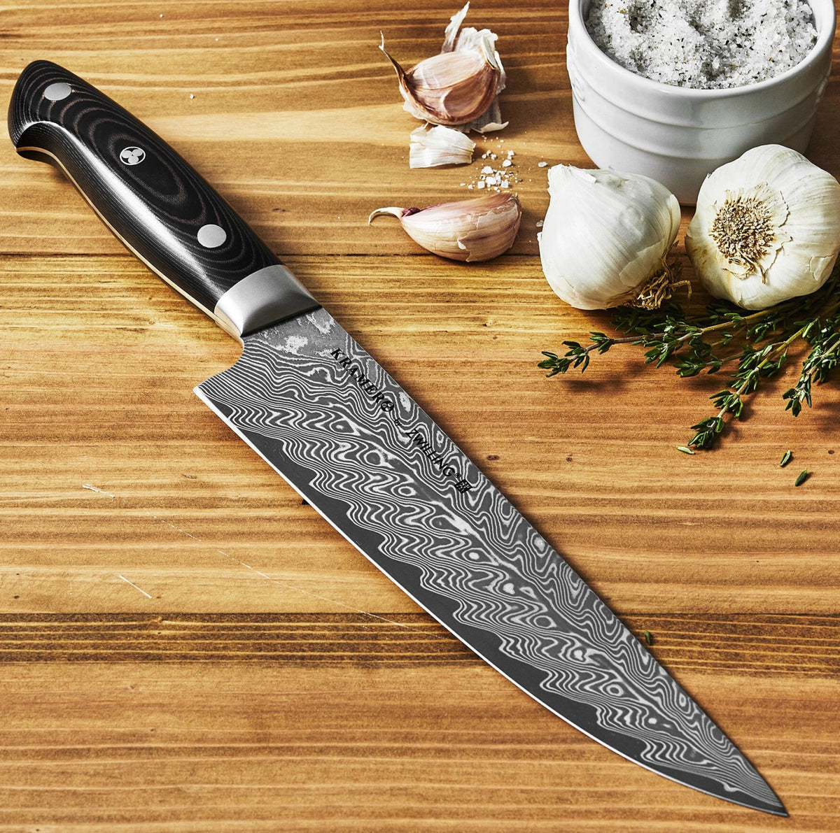 Kramer Euro Stainless Kochmesser 20cm in Schwarz präsentiert im Onlineshop von KAQTU Design AG. Küchenmesser ist von Zwilling