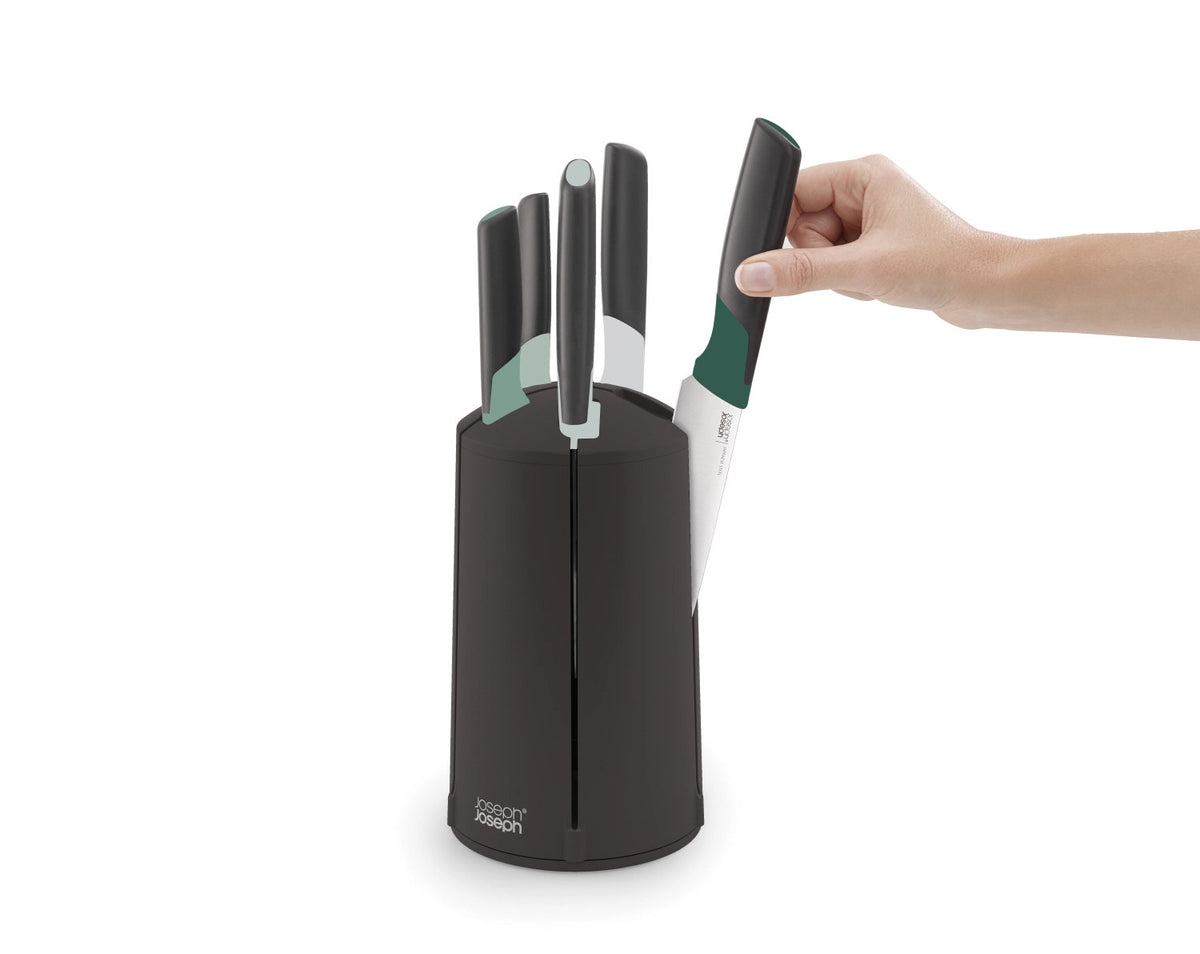 Elevate Messer Karussell 5tlg. sage in Grün präsentiert im Onlineshop von KAQTU Design AG. Küchenmesser ist von Joseph Joseph