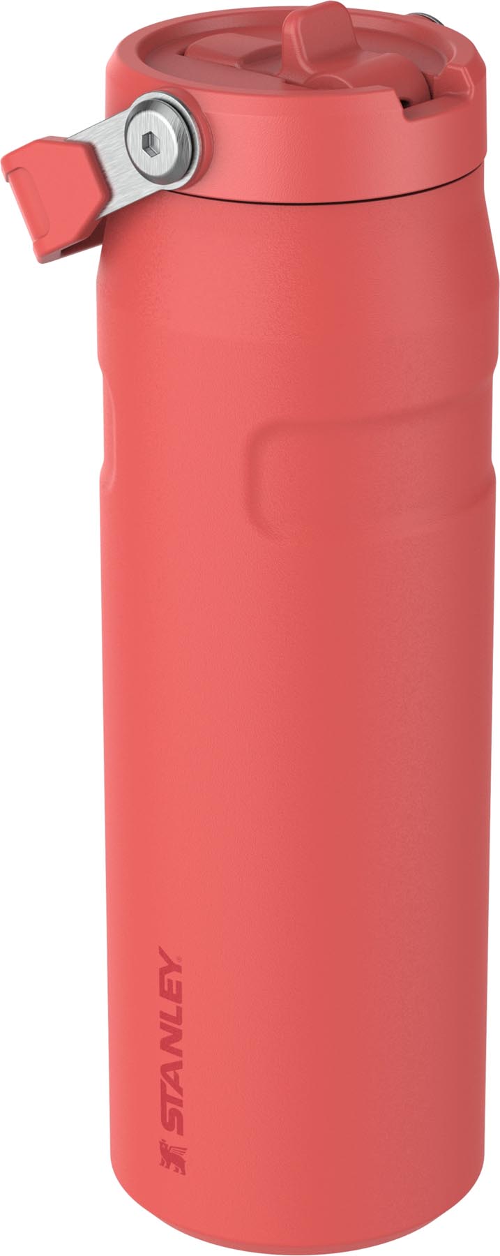 Stylische Stanley Thermosflasche IceFlow Flip Straw in Hot Coral, 0.7l, ideal für unterwegs und hält Getränke frisch und kühl.