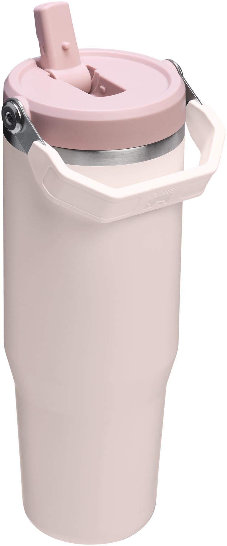 Stylischer IceFlow Flip Straw Becher in zartem Rose Quartz, ideal für kalte Getränke, mit praktischem Flip-Deckel und 0.89l Fassungsvermögen.
