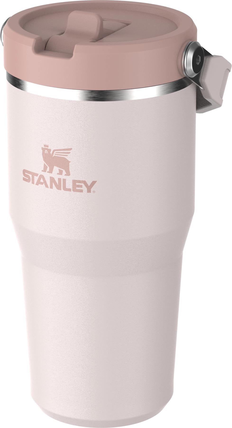 Stylischer IceFlow Flip Straw Becher in zartem Rose Quartz von Stanley, ideal für kalte Getränke und unterwegs. 0.6l Fassungsvermögen.