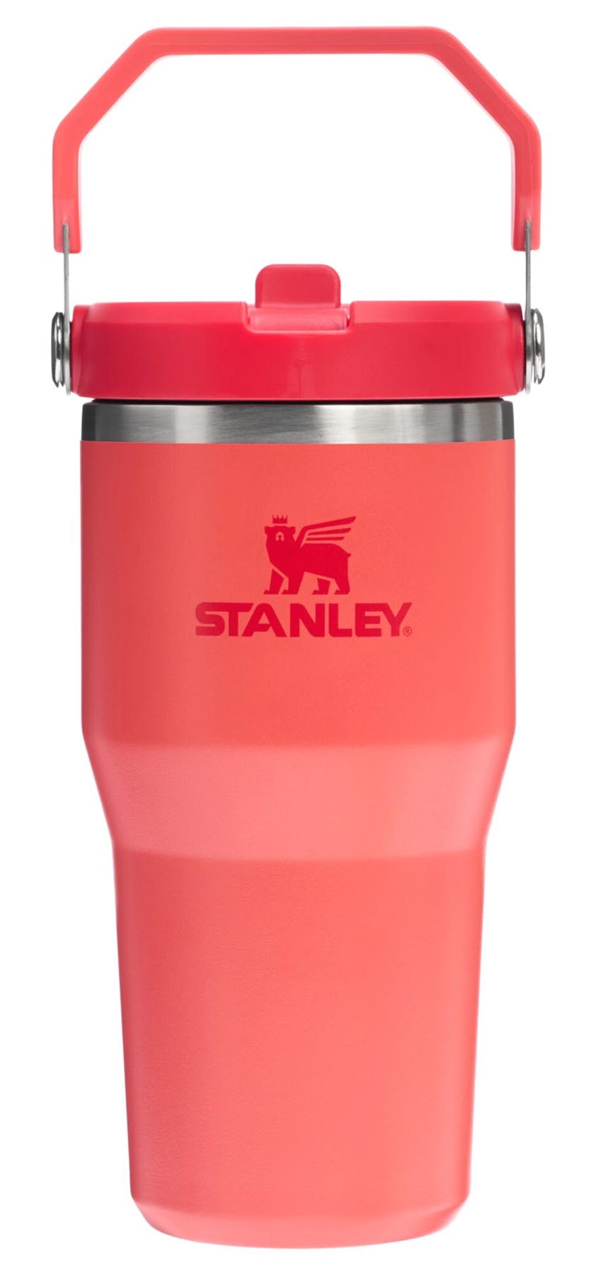 IceFlow Flip Straw Becher 0.6l hot coral in Rot präsentiert im Onlineshop von KAQTU Design AG. Aufbewahrungsbehälter ist von Stanley