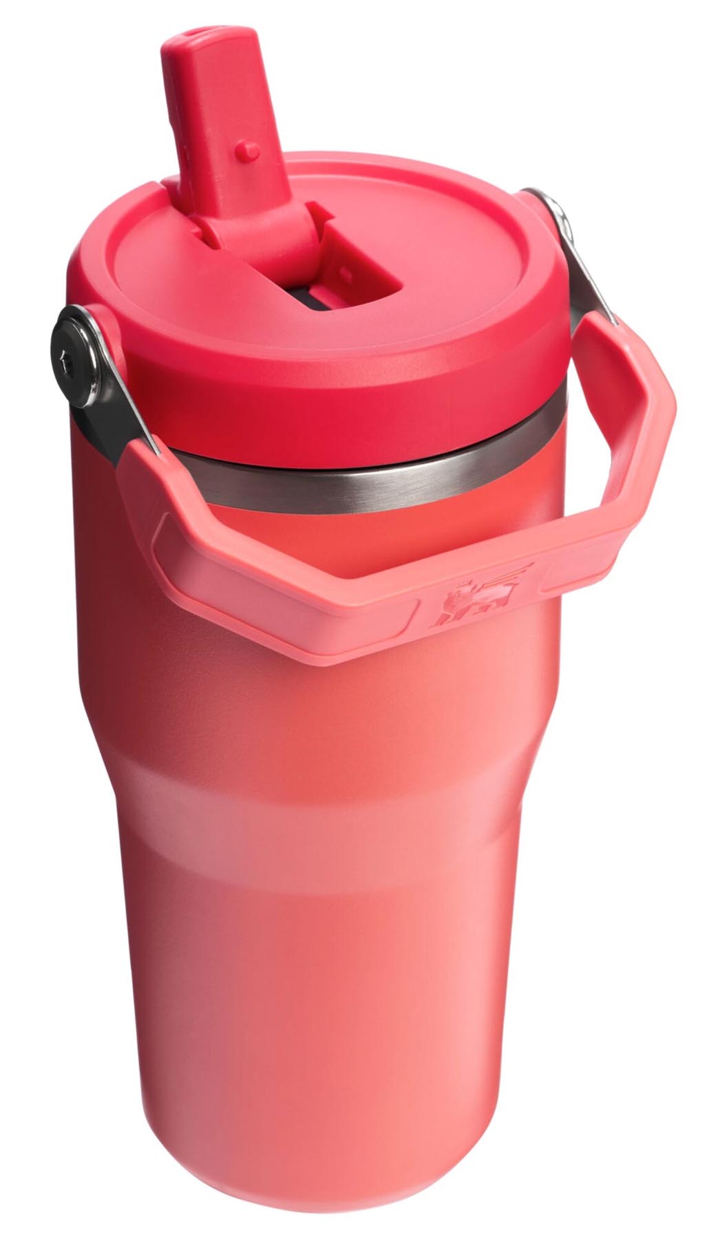 Stylischer IceFlow Flip Straw Becher in Hot Coral von Stanley, ideal für kalte Getränke und unterwegs. Fassungsvermögen: 0.6l.