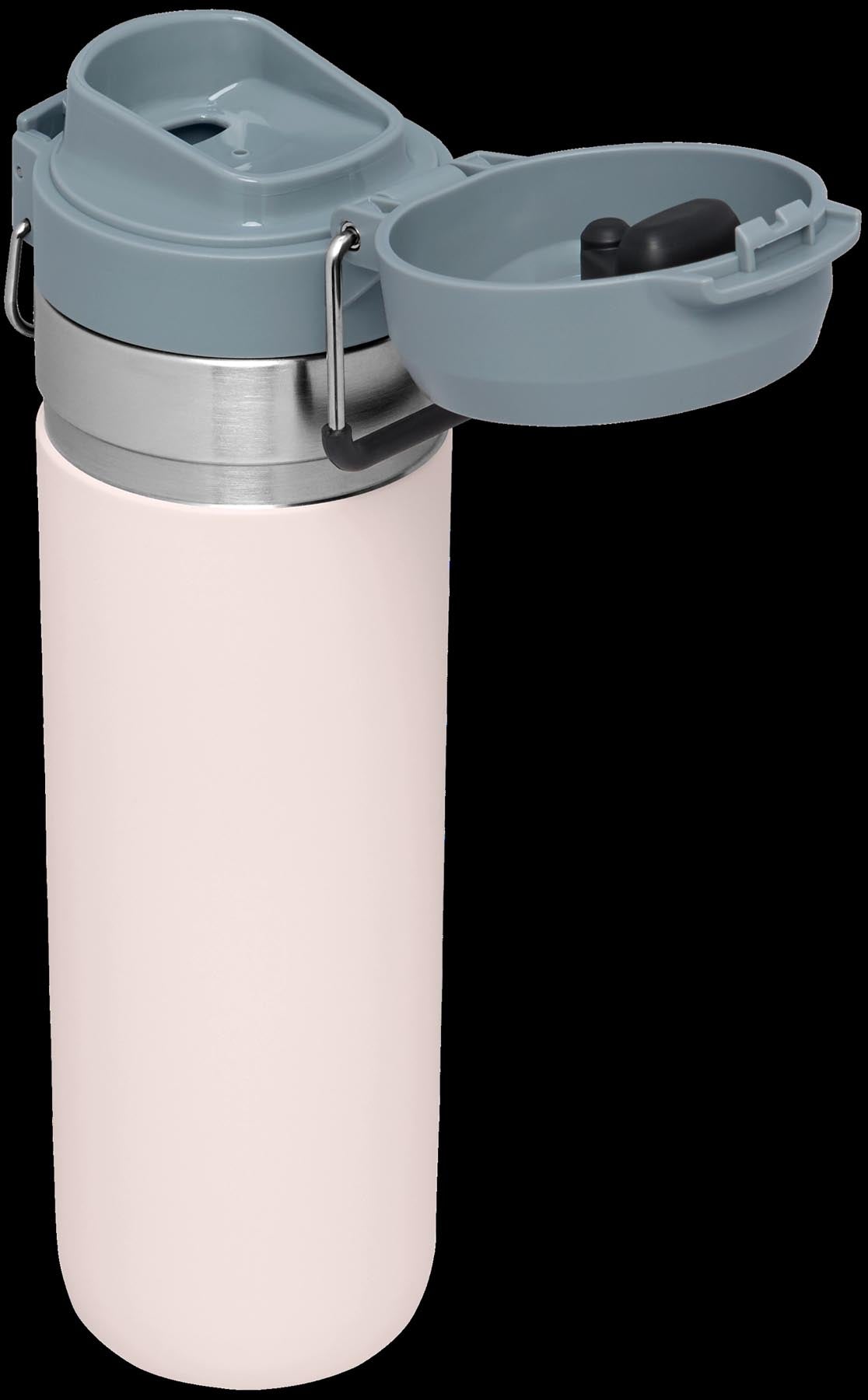 Stylische Quick-Flip Wasserflasche in zartem Rose Quartz, 0.7l, ideal für unterwegs. Hochwertige Thermosflasche von Stanley.