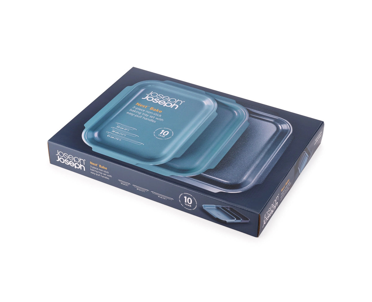 3er Set Nest Bake Backform 30x23 32.6x30 40.9x30 in Blau präsentiert im Onlineshop von KAQTU Design AG. Backform / Backblech ist von Joseph Joseph