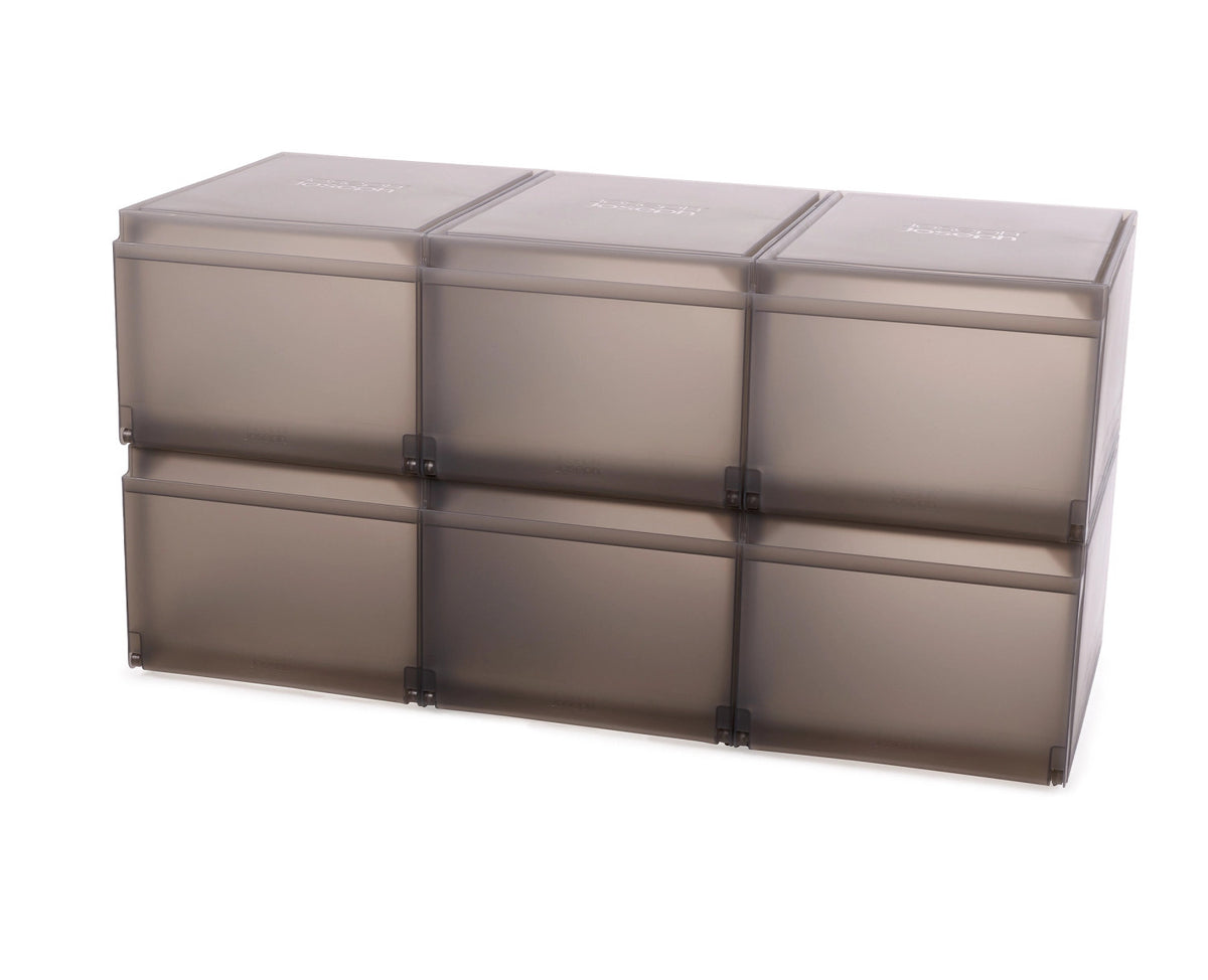 6er Set ShoeCase Schuhschrank PP 22x28x36cm grau in Grau präsentiert im Onlineshop von KAQTU Design AG. Schuhregal ist von Joseph Joseph