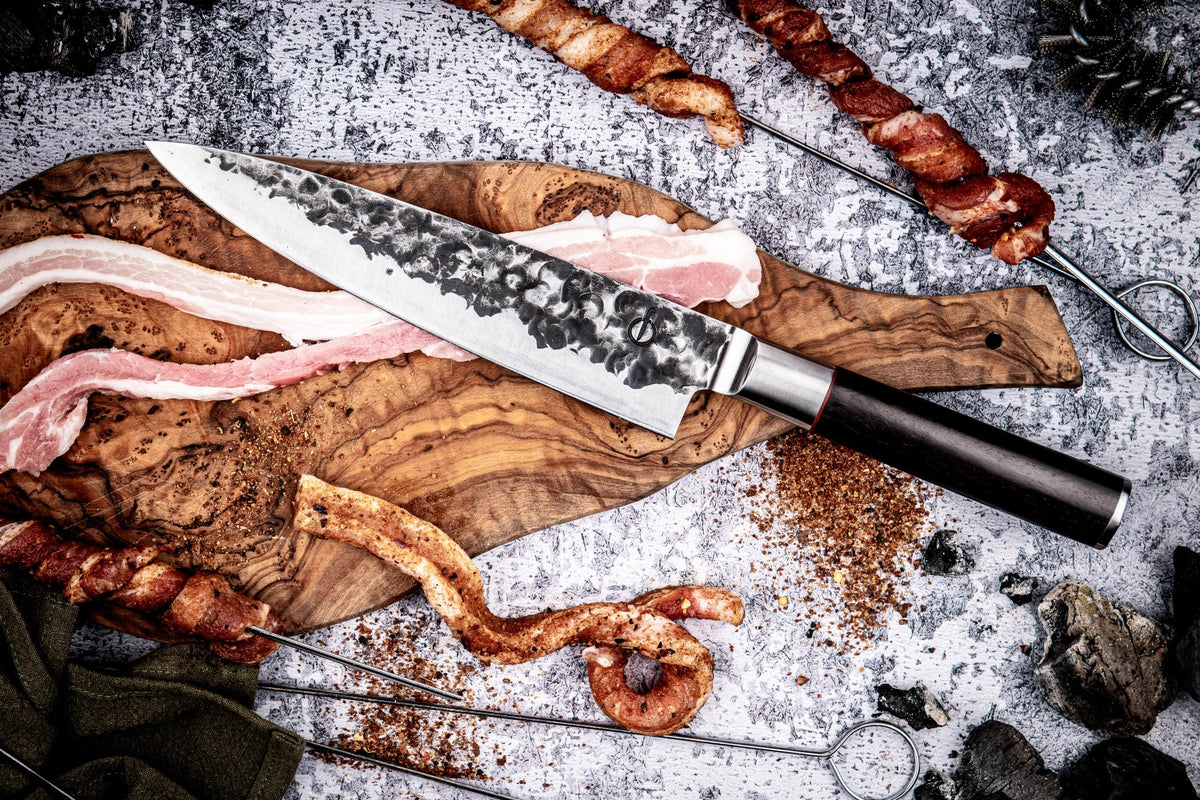 Sebra Kochmesser 20cm in Gelb präsentiert im Onlineshop von KAQTU Design AG. Küchenmesser ist von Forged