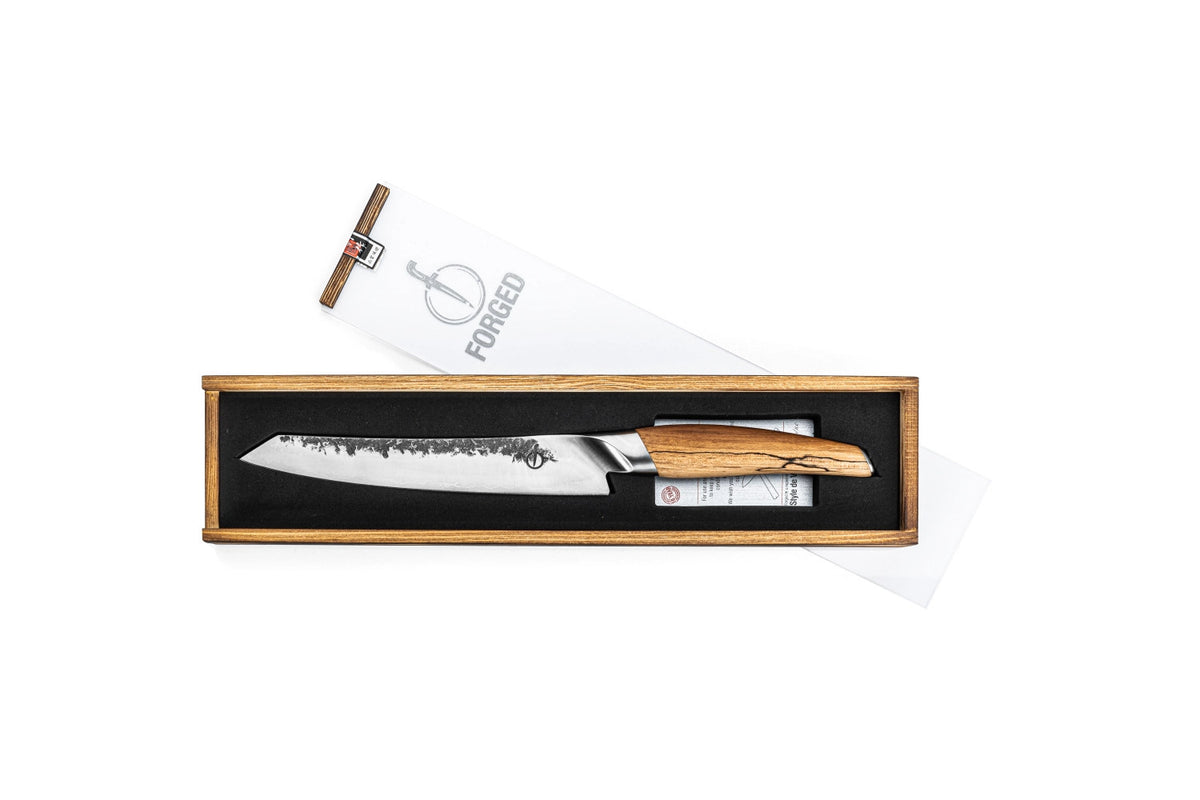Katai Fleischmesser 20cm in Gelb präsentiert im Onlineshop von KAQTU Design AG. Küchenmesser ist von Forged