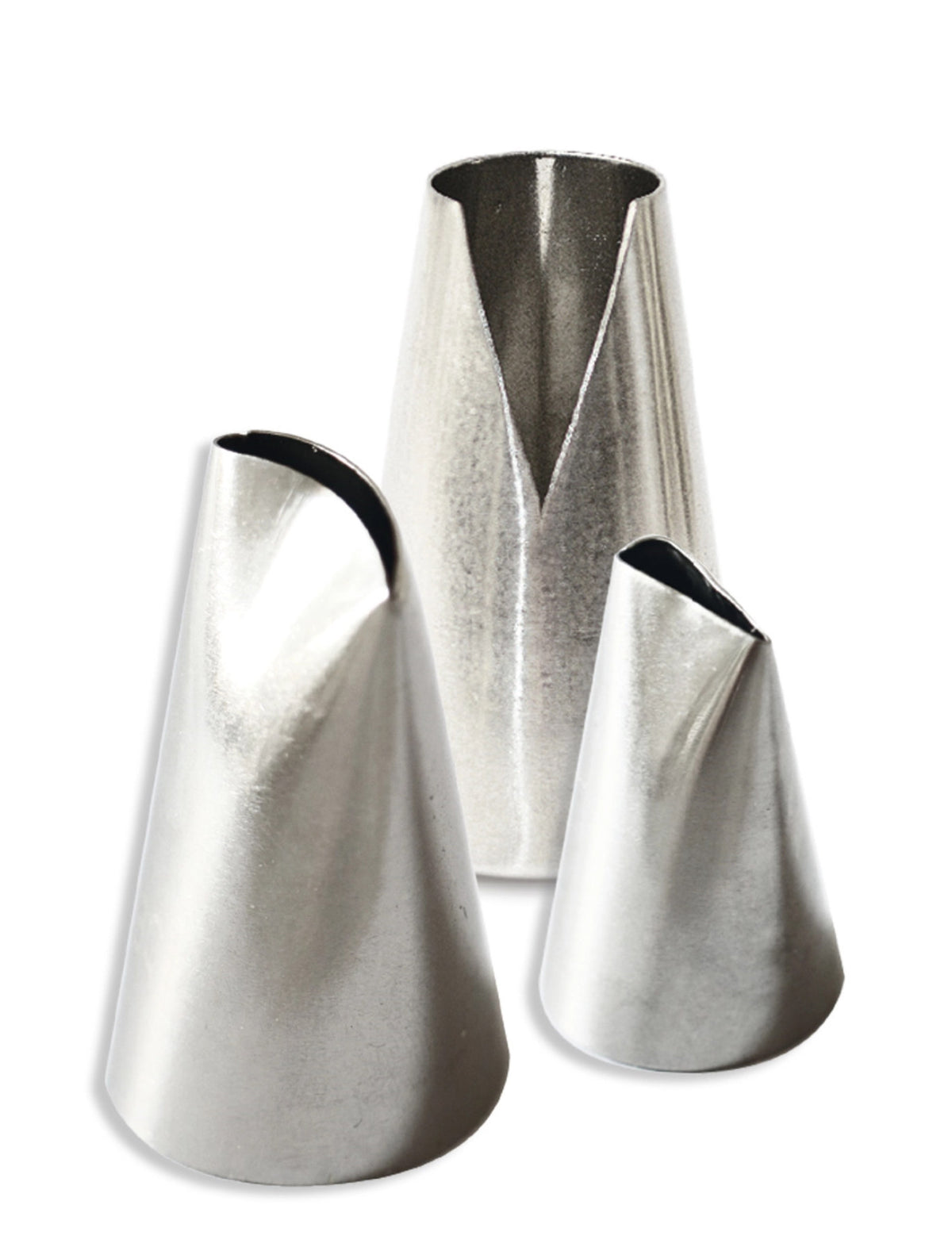 3er Set Spritztüllen Edelstahl für Tortendekoration in Grau präsentiert im Onlineshop von KAQTU Design AG. Backutensilien ist von Scrap Cooking