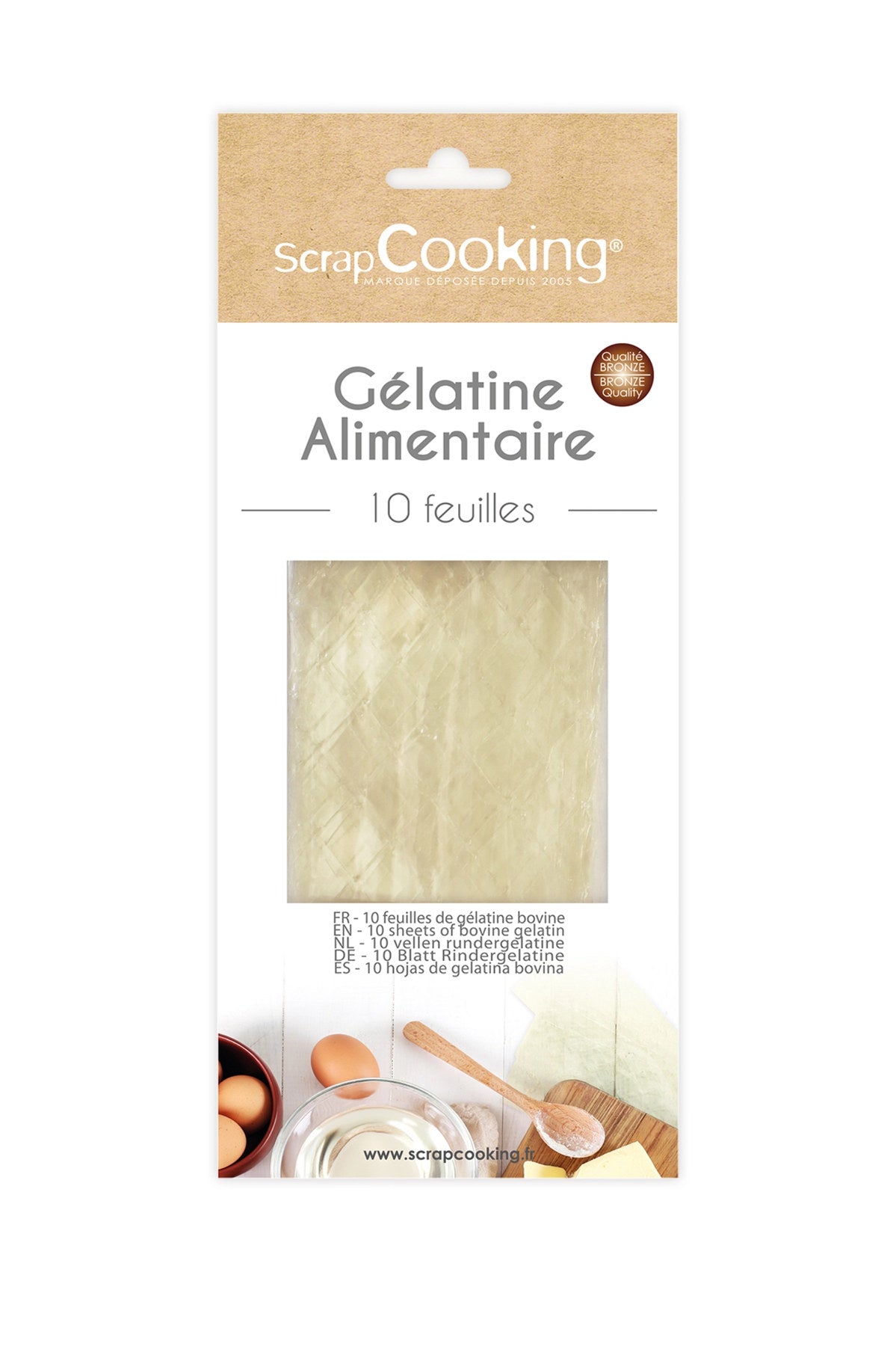 10er Set Blätter Rindergelatine in Mehrfarbig präsentiert im Onlineshop von KAQTU Design AG. Zutaten ist von Scrap Cooking