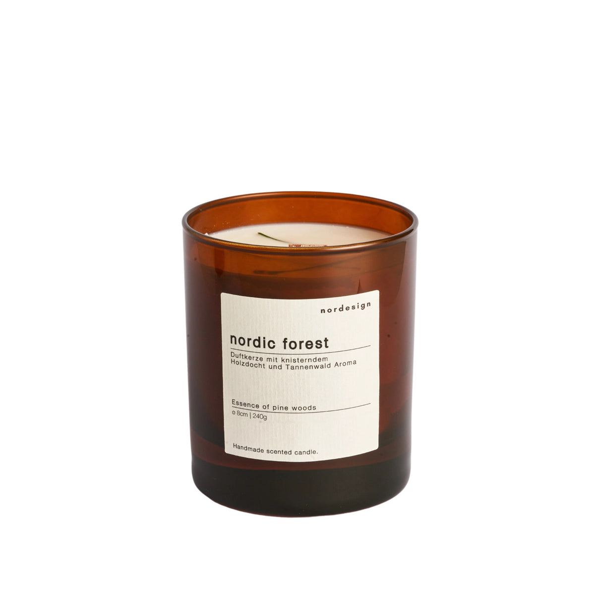 Duftkerze Glas mit Holzdocht Nordic Forest in Braun präsentiert im Onlineshop von KAQTU Design AG. Duftkerze ist von Nordesign