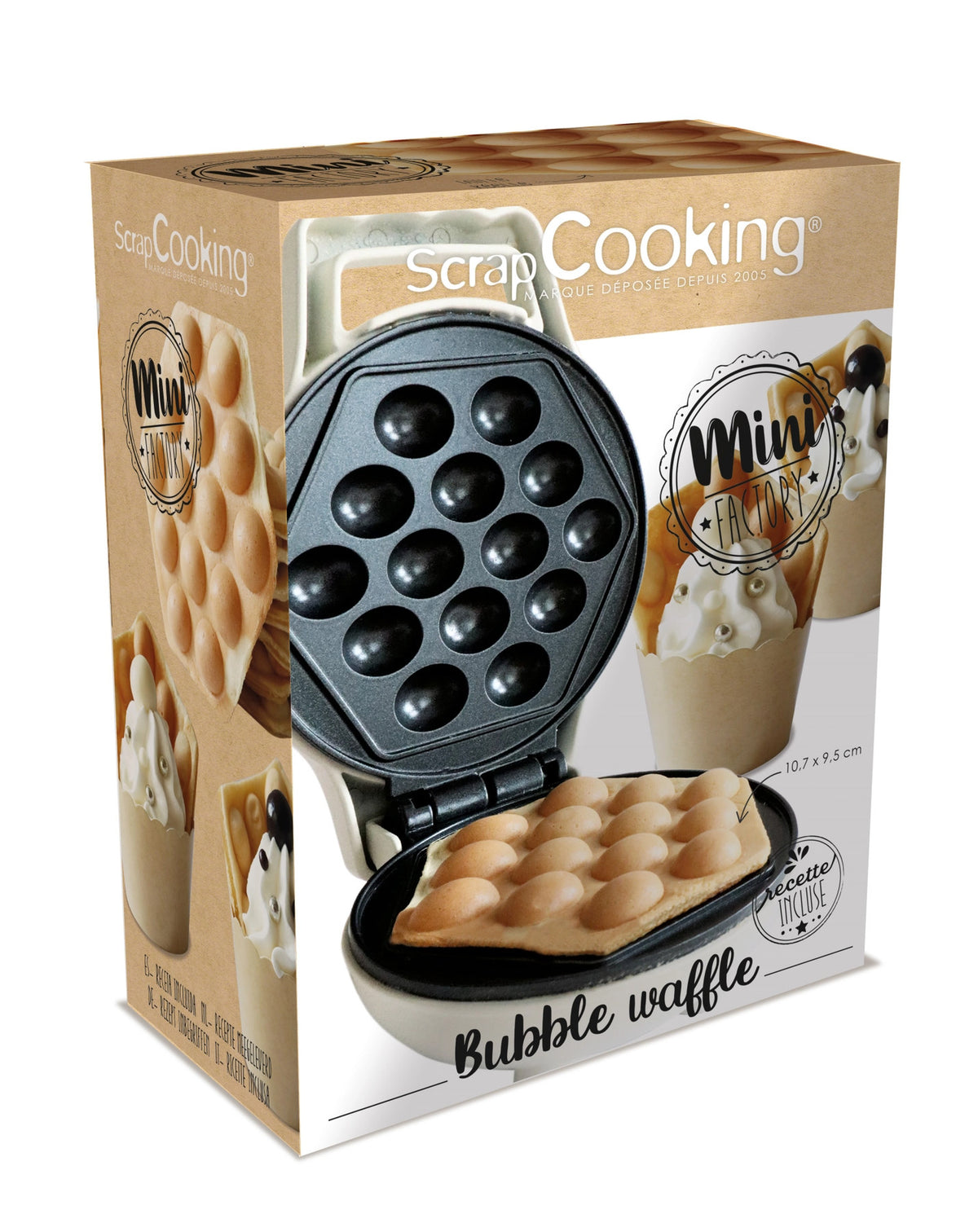Waffeleisen Mini Bubble-Waffel Factory in Weiss präsentiert im Onlineshop von KAQTU Design AG. Küchengerät ist von Scrap Cooking