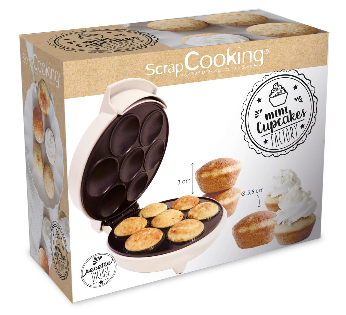 Mini Cupcakes Factory in Weiss präsentiert im Onlineshop von KAQTU Design AG. Küchengerät ist von Scrap Cooking