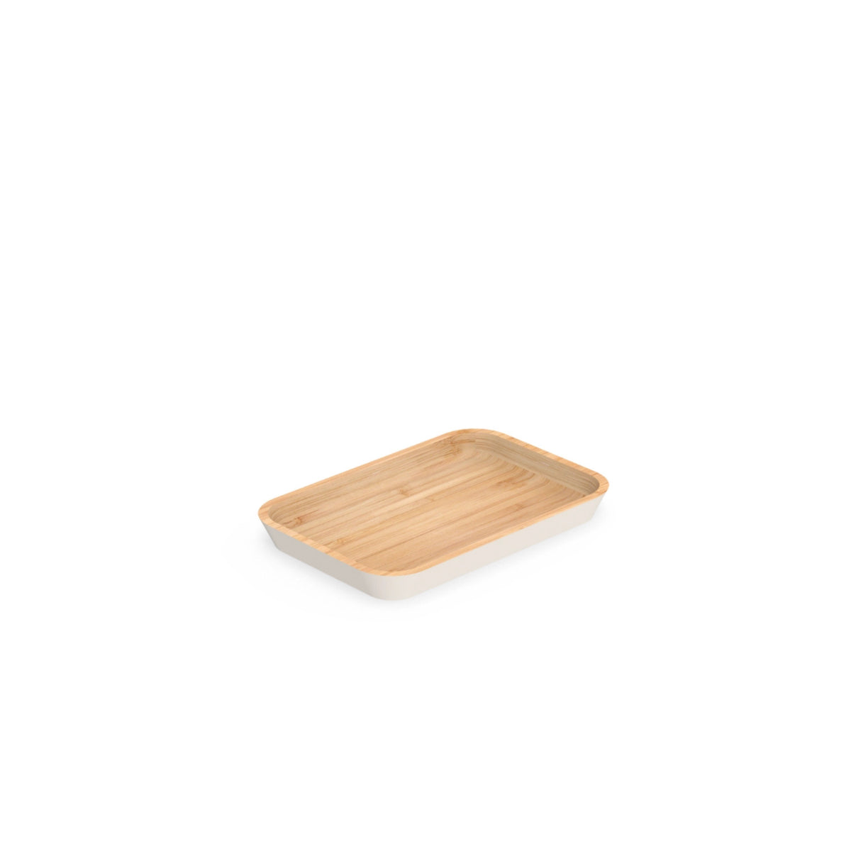 Serviertablett 22x15cm cream Bambus in Weiss präsentiert im Onlineshop von KAQTU Design AG. Tablett ist von Pebbly
