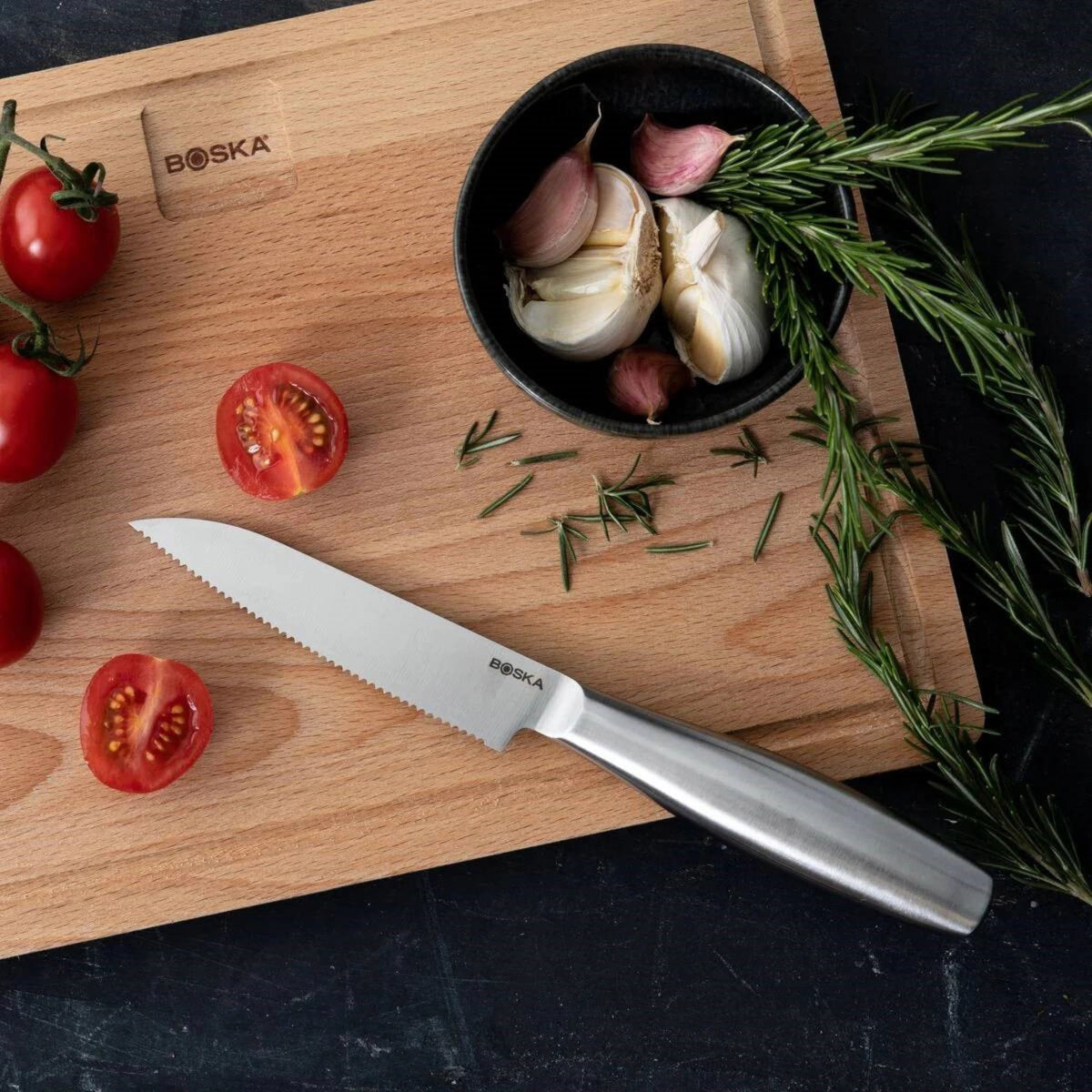 5tlg Copenhagen Küchenmesser Set in Grau präsentiert im Onlineshop von KAQTU Design AG. Küchenmesser ist von Boska
