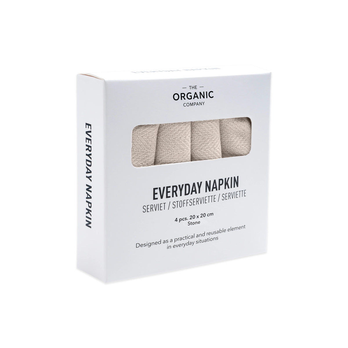 Everyday 4er Set Stoffserviette 20x20cm stone Biobaumwolle in Beige präsentiert im Onlineshop von KAQTU Design AG. Servietten ist von The Organic Company