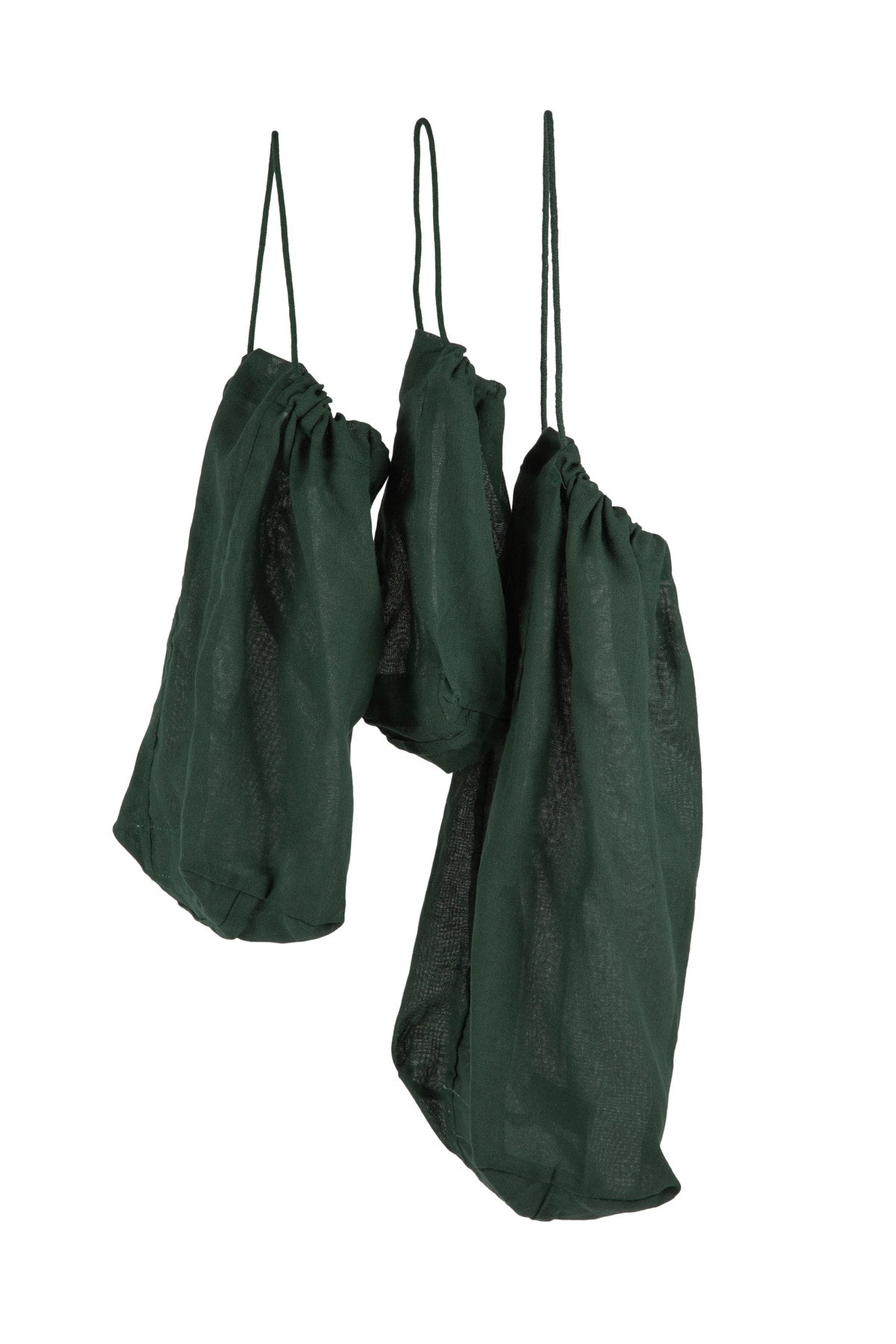 Food bag 3er Set Beutel dark green Biobaumwolle in Grün präsentiert im Onlineshop von KAQTU Design AG. Küchenhelfer ist von The Organic Company