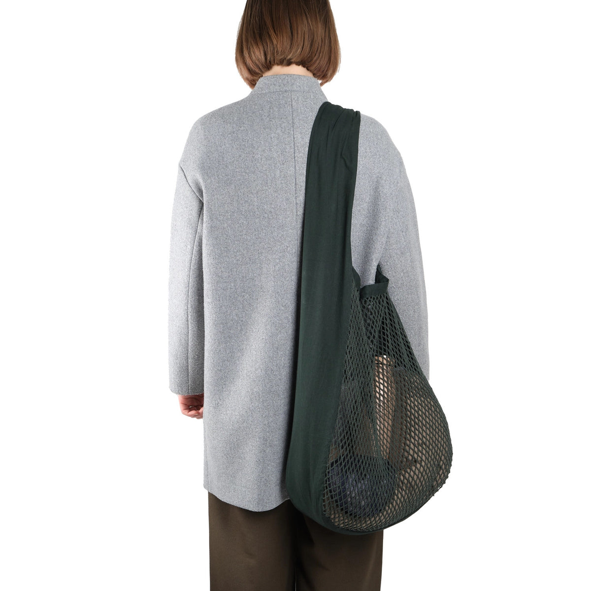 Net shoulder Tasche 44x15x45cm dark green Biobaumwolle in Grün präsentiert im Onlineshop von KAQTU Design AG. Küchenhelfer ist von The Organic Company