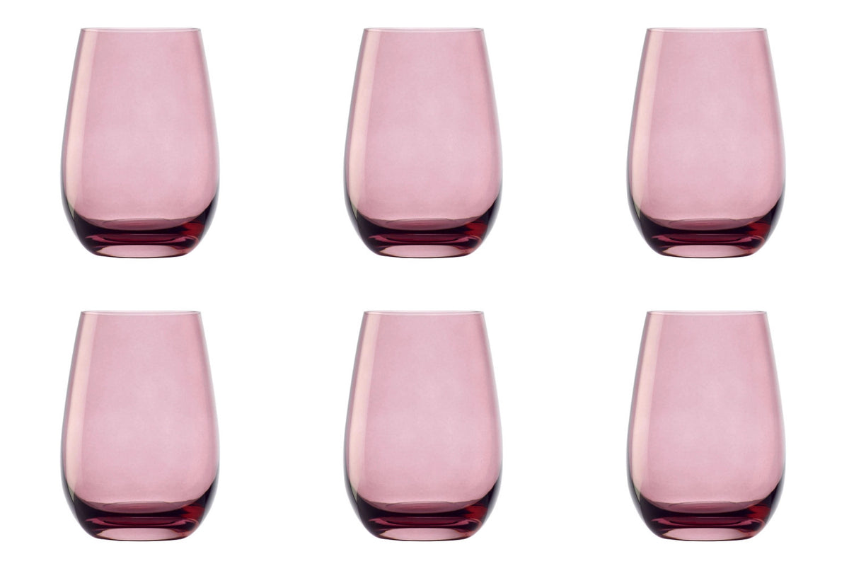 6er Set Elements Longdrink Becher 465ml Flieder von Stölzle aus Glas, klare Form, Cocktailgläser für Longdrinks im Set von sechs Stück.
