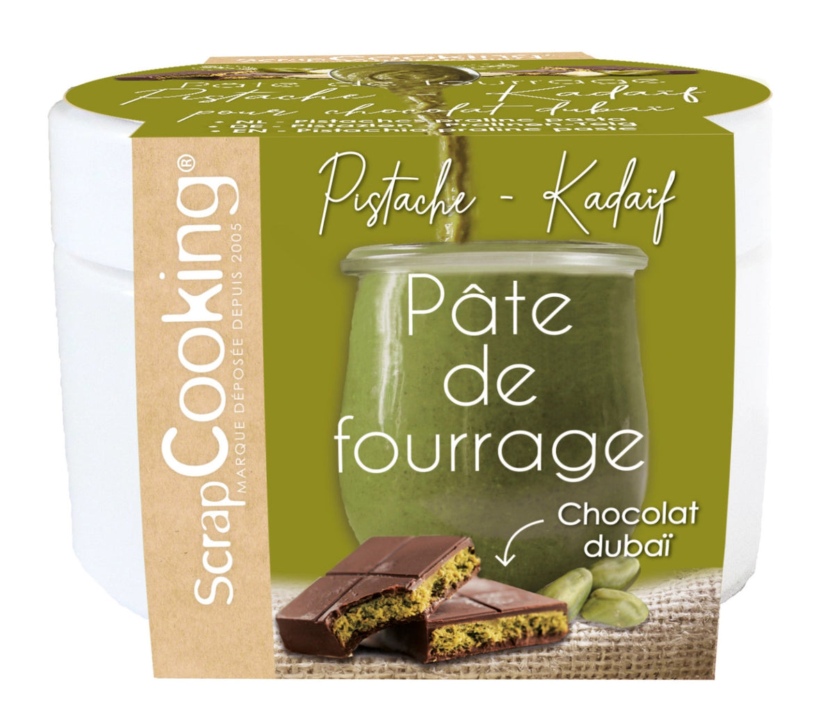 Pralinépaste Pistaziencreme 200g in Grün präsentiert im Onlineshop von KAQTU Design AG. Zutaten ist von Scrap Cooking
