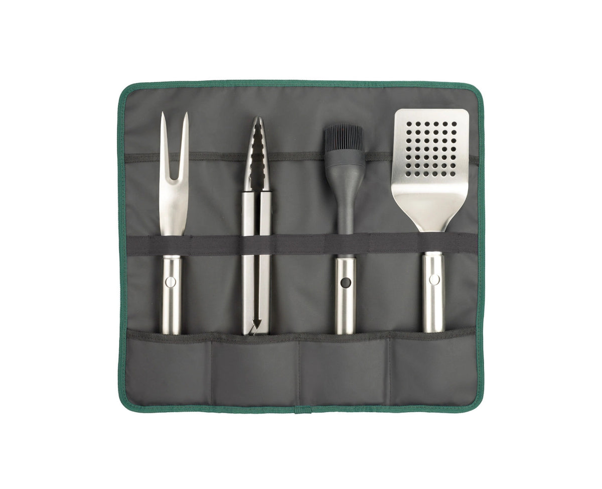 4er Set GrillOut BBQ-Utensilien Set mit Etui Edelstahl in Silber präsentiert im Onlineshop von KAQTU Design AG. Grillbesteck ist von Joseph Joseph