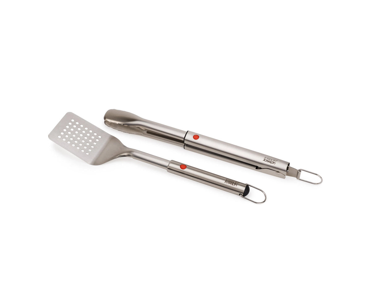 2er Set GrillOut BBQ Wender und Zange Edelstahl in Silber präsentiert im Onlineshop von KAQTU Design AG. Grillbesteck ist von Joseph Joseph