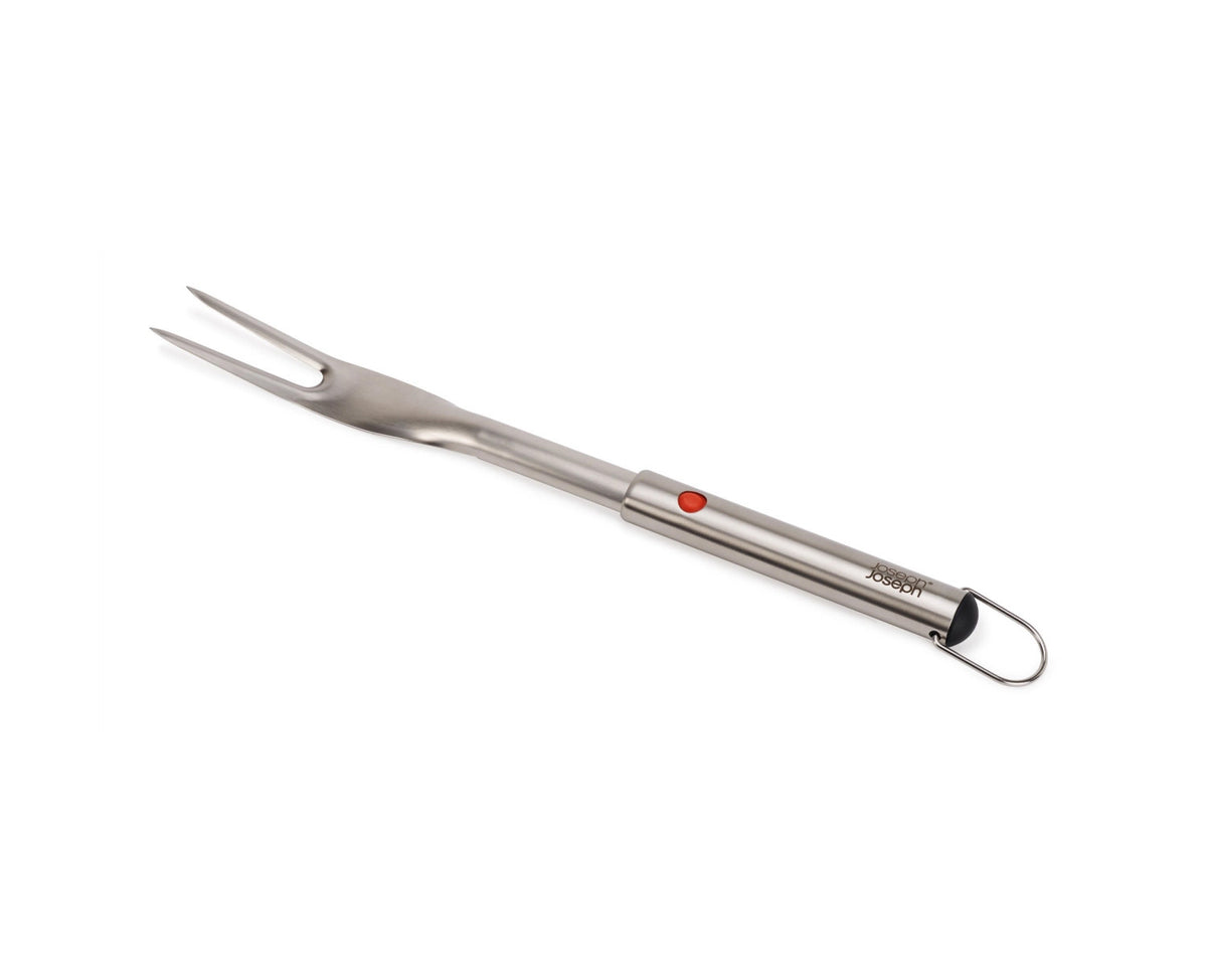 GrillOut BBQ Gabel einziehbarer Kopf  Edelstahl 41.7-35cm in Silber präsentiert im Onlineshop von KAQTU Design AG. Grillbesteck ist von Joseph Joseph