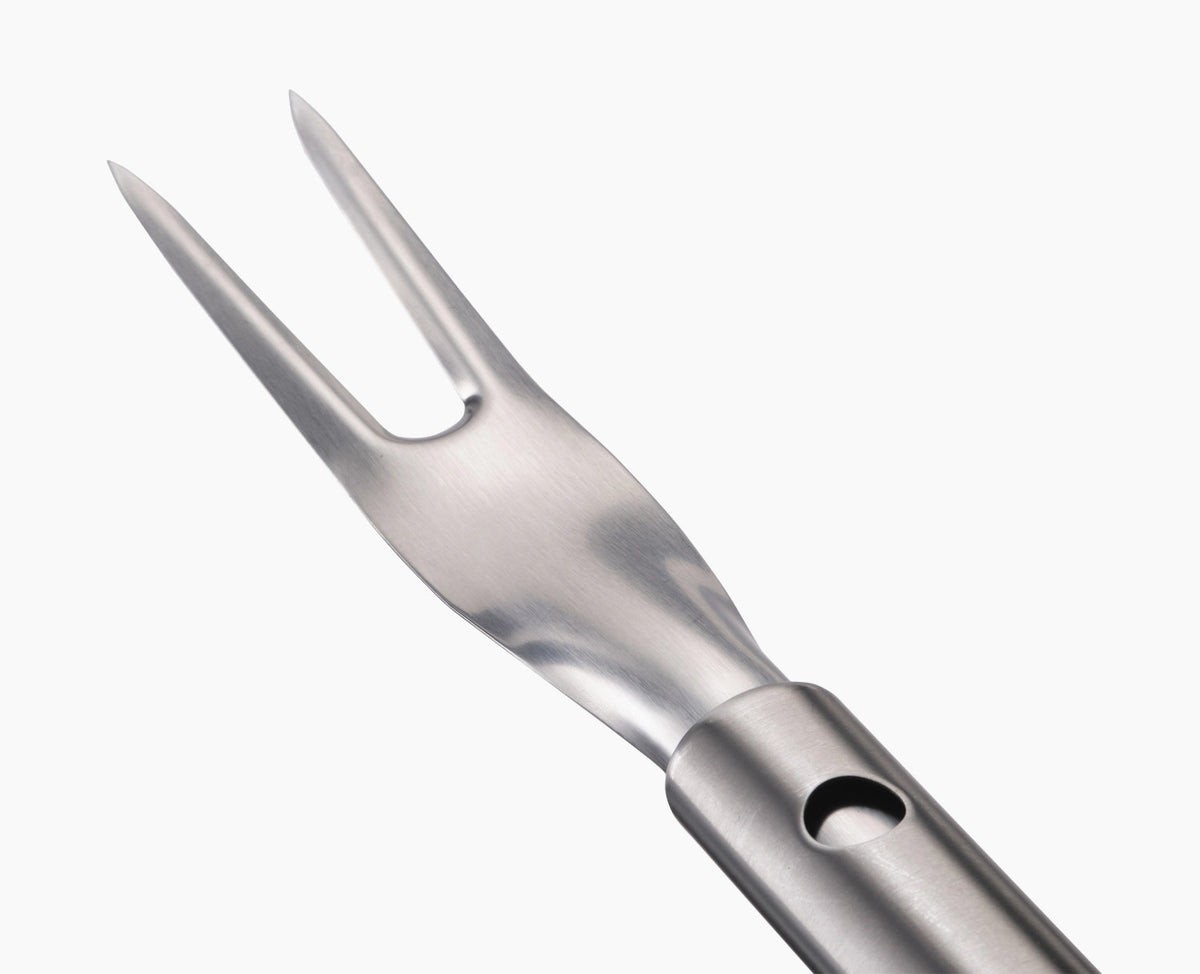 GrillOut BBQ Gabel einziehbarer Kopf  Edelstahl 41.7-35cm in Silber präsentiert im Onlineshop von KAQTU Design AG. Grillbesteck ist von Joseph Joseph