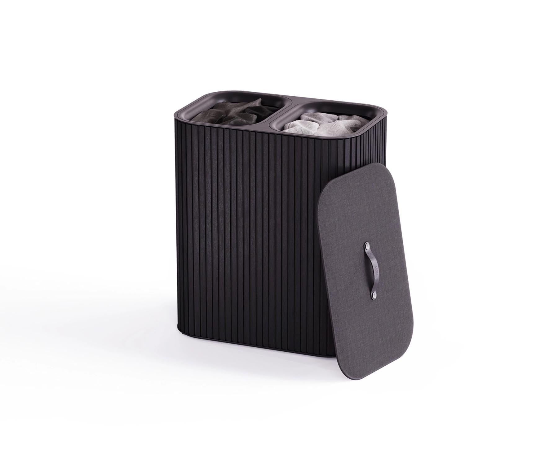 Eleganter Wäschekorb Tota Twin Luxe in Schwarz von Joseph Joseph, 90 l, ideal für eine stilvolle und funktionale Wäscheaufbewahrung.